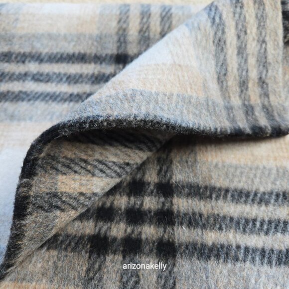 NWT Brochu Walker Stowe Wool Scarf in Heritage Plaid Tan Black - Picture 12 of 13